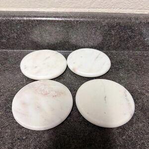Threshold White Marble Coaster Set